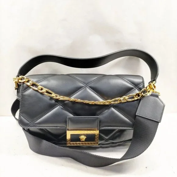 Authentic Versace Greca Goddess Quilted Shoulder Bag